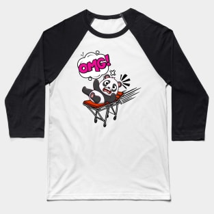 Funny Panda is on a runaway stretcher Baseball T-Shirt